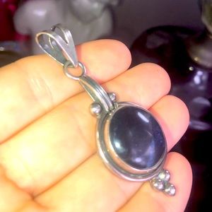 Sterling Silver Pendant with Purple Stone 925